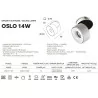 Kobi OSLO LED 10W, 14W wpuszczana biała