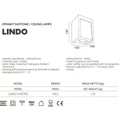 KOBI LINDO square surface 1xGU10