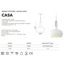 KOBI CASA pendant lamp gypsum 1xGU10