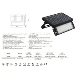 Kobi SOLAR LED 10W floodlight with motion sensor