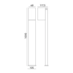 Kobi Quazar 15S garden lamp for outside IP44 100cm