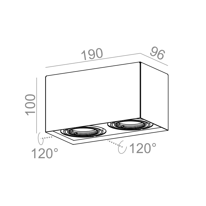 AQFORM SQUARES 50x2 230V surface 45812