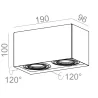 AQFORM SQUARES 50x2 230V surface 45812