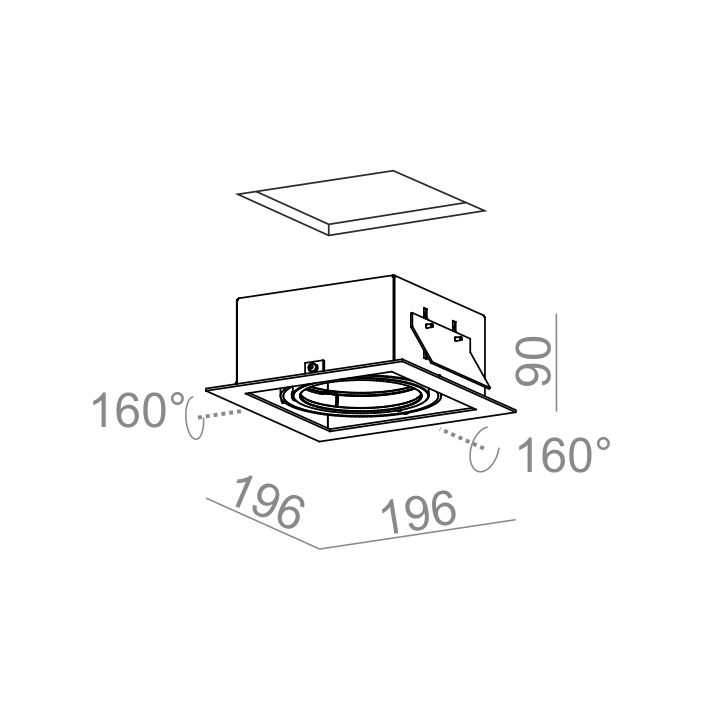 AQFORM SQUARES 111x1 wpuszczany 12V 30511