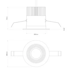 ASTRO Vetro Round IP65 biała, czarna LED 6W