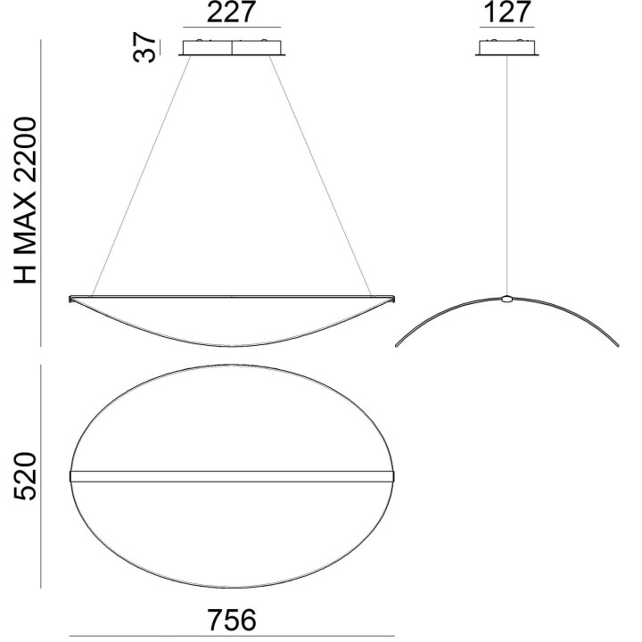 MA&DE DIPHY P1 8173 lampa wisząca LED 40W