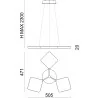 MA&DE QUAD P3 8116, 8117 pendant white, black LED 42W
