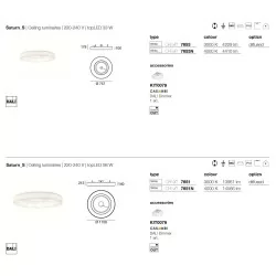 STILNOVO SATURN 7651, 7653 white surface LED lamp 75cm, 115cm DALI
