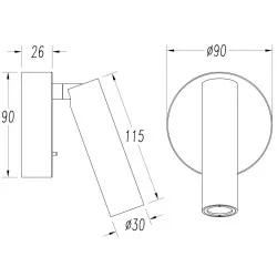 LEDS-C4 STYLUS kinkiet LED z włącznikiem biały, czarny