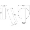 LEDS-C4 STYLUS kinkiet LED z włącznikiem biały, czarny