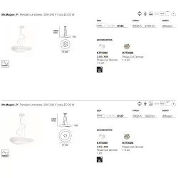 MR MAGOO 8135, 8137 lampa wisząca LED 52cm, 75cm phase-cut 2700K-3000K