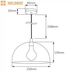 HOLDBOX PARMA E27 biała, czarno-złota