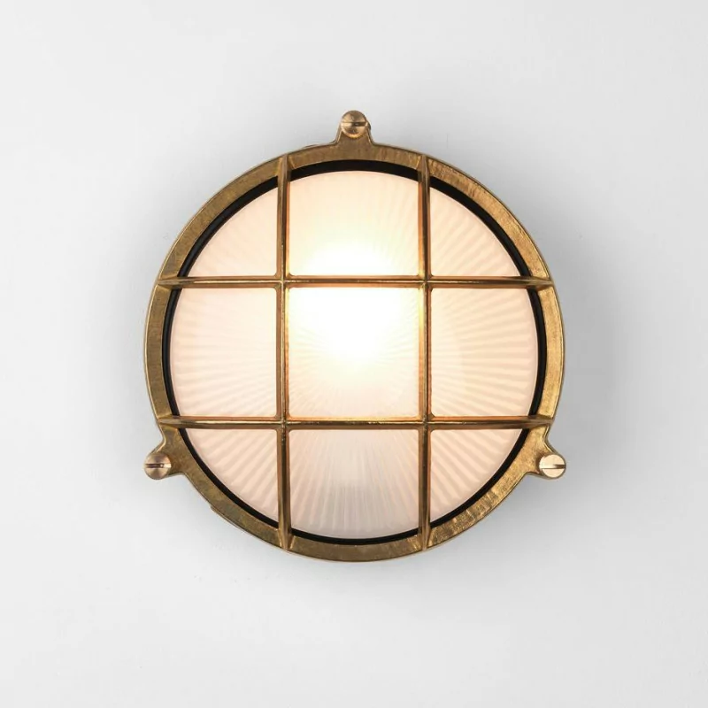 ASTRO THURSO Round wall lamp in natural brass color