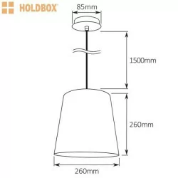 HOLDBOX MONZA E27 lampa wisząca biała, czarno-złota