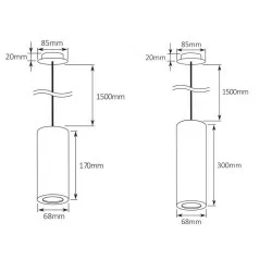 HOLDBOX BARI 17, BARI 30 lampa wisząca GU10