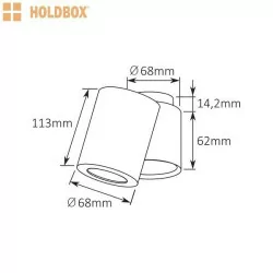 HOLDBOX BARI 1 ceiling lampa natynkowa GU10