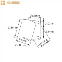 HOLDBOX BARI 2 ceiling lamp 2xGU10