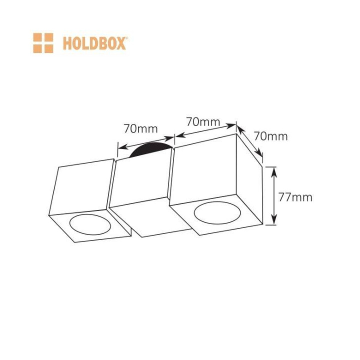 HOLDBOX VASTO ceiling 2 lampa natynkowa GU10