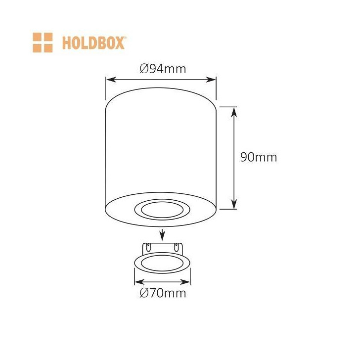 HOLDBOX Rullo R-GU10 lampa natynkowa