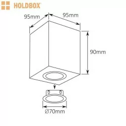 HOLDBOX Cube S-GU10 lampa natynkowa