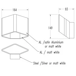 LEDS-C4 JET 05-3980 wall light 7,5W white, alu brushed