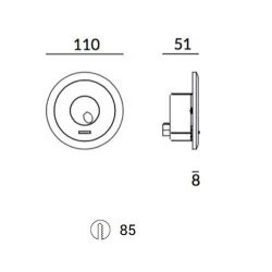 LEDS-C4 RADAR 05-6488 wall light LED switched