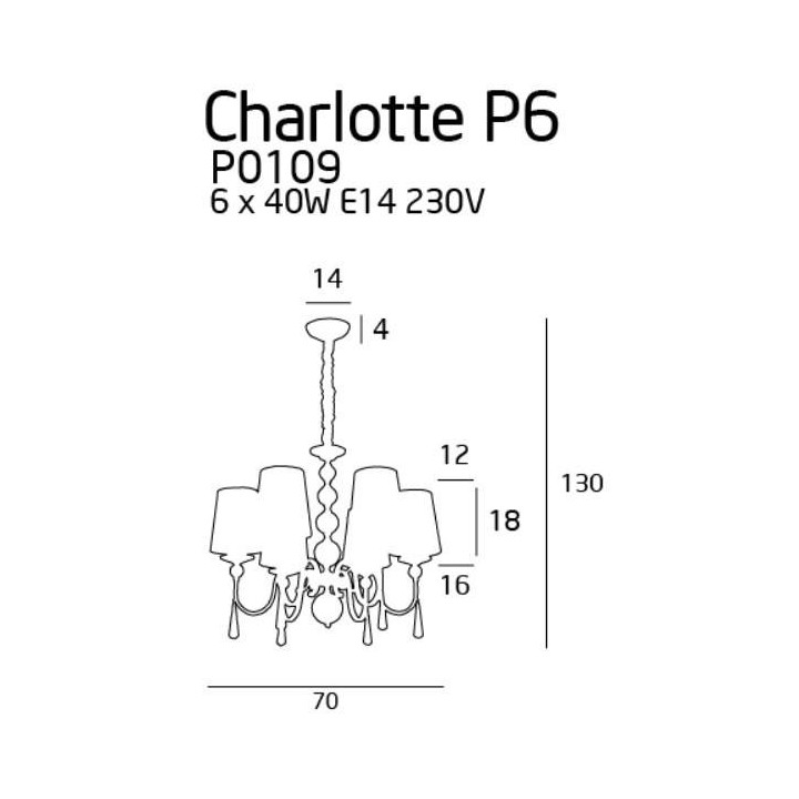 Maxlight CHARLOTTE P0109, P0110 Lampa wisząca M, L
