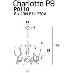 Maxlight CHARLOTTE P0109, P0110 Lampa wisząca M, L