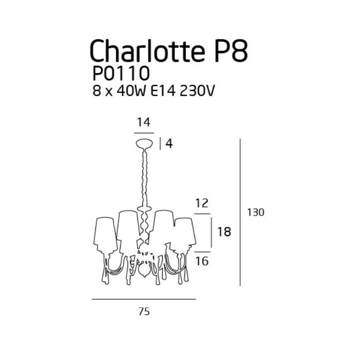 Maxlight CHARLOTTE P0109, P0110 Lampa wisząca M, L