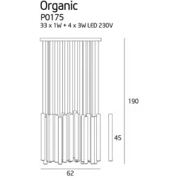 Maxlight ORGANIC COPPER LED 33x1W + 4x3W P0172, P0174 miedź, chrom