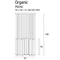 Maxlight ORGANIC COPPER LED 33x1W + 4x3W P0172, P0174 miedź, chrom