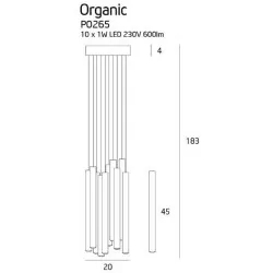 Maxlight ORGANIC P0205, P0206 LED 10W copper, chrome