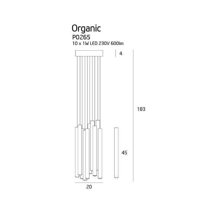 Maxlight ORGANIC P0205, P0206 LED 10W miedź, chrom