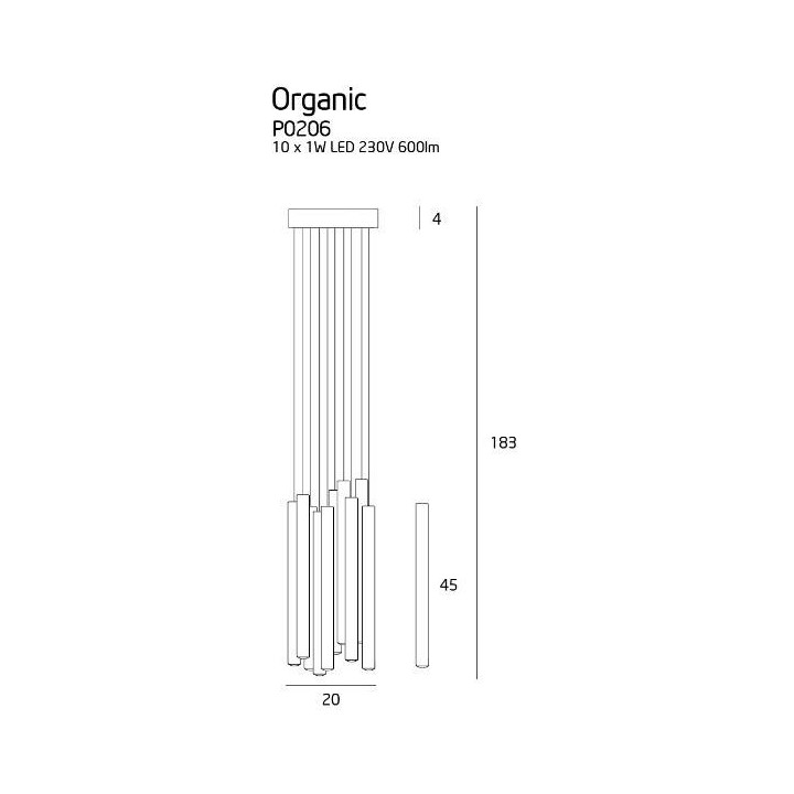 Maxlight ORGANIC P0205, P0206 LED 10W miedź, chrom