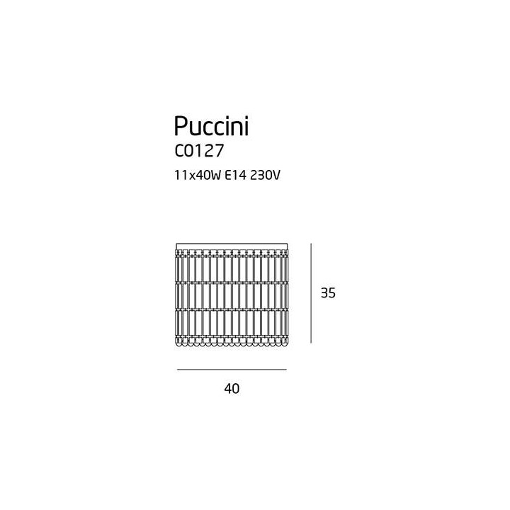 MAXlight PUCCINI C0127, C0129 elegancki plafon ze szkła