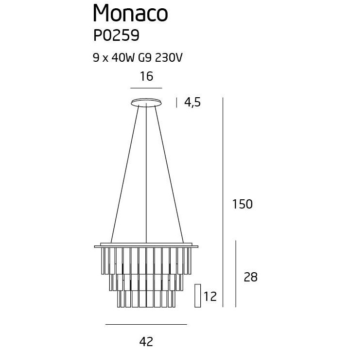 MAXlight MONACO pendant lamp gold, chrome