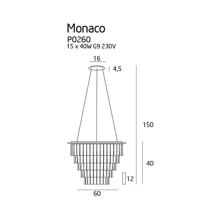 MAXlight MONACO pendant lamp gold, chrome