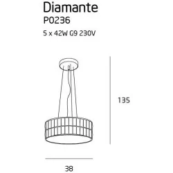 MAXlight DIAMANTE P0236, P0238 Lampa wisząca