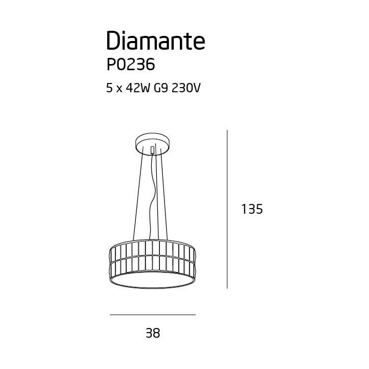 MAXlight DIAMANTE P0236, P0238 Suspension lamp