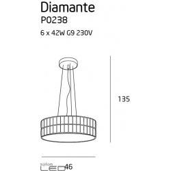 MAXlight DIAMANTE P0236, P0238 Lampa wisząca