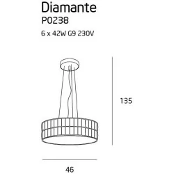 MAXlight DIAMANTE P0236, P0238 Lampa wisząca