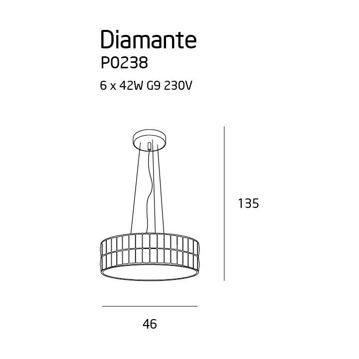 MAXlight DIAMANTE P0236, P0238 Suspension lamp