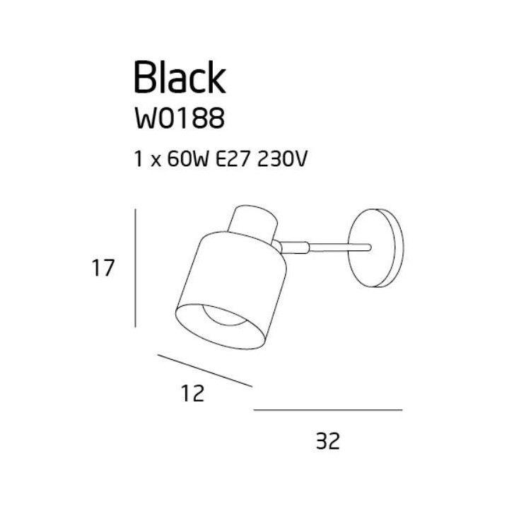 Maxlight BLACK W0188 Kinkiet