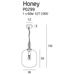 Maxlight HONEY Smoky, Amber Hanging lamp