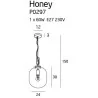 Maxlight HONEY Smoky, Amber Hanging lamp