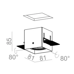 AQFORM SQUARES 50x1 trimless recessed 230V 37011