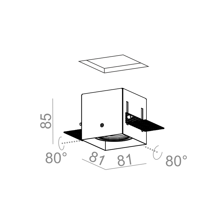 AQFORM SQUARES 50x1 trimless recessed 230V 37011