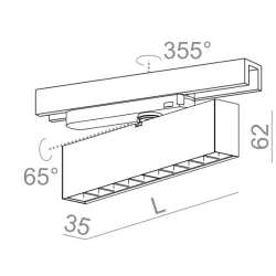 AQFORM RAFTER points LED track lampa 3F do szyn