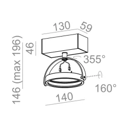 AQFORM CERES 111x1 R reflektor 15611-0000-T8-PH