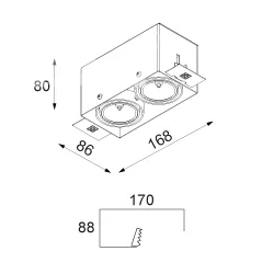 CLEONI GUTAR T152B2Bhd oprawa stropowa